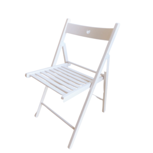 Chaise pliante lattée blanche